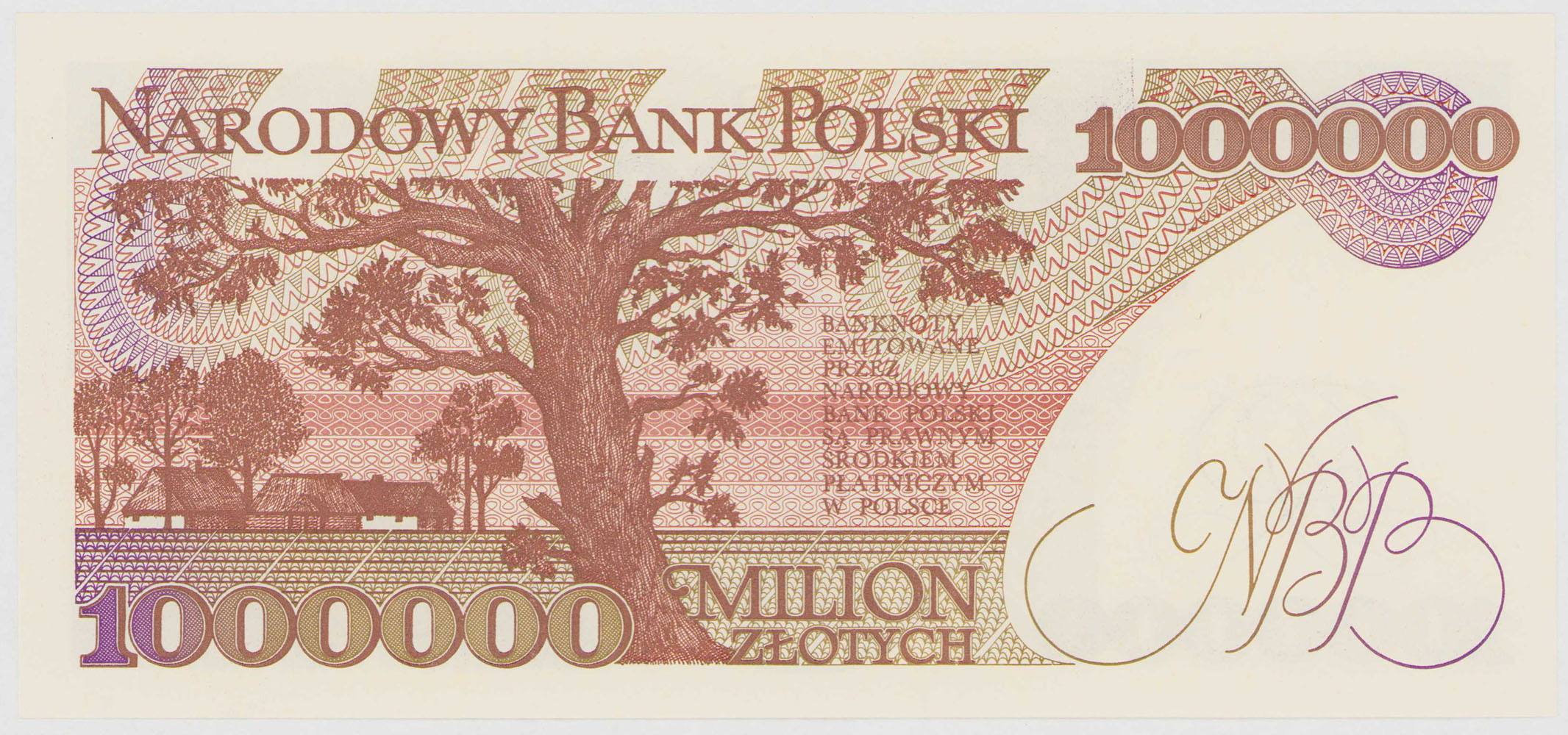 1.000.000 złotych 1991 seria A - POCZĄTKOWA SERIA